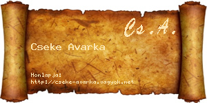 Cseke Avarka névjegykártya